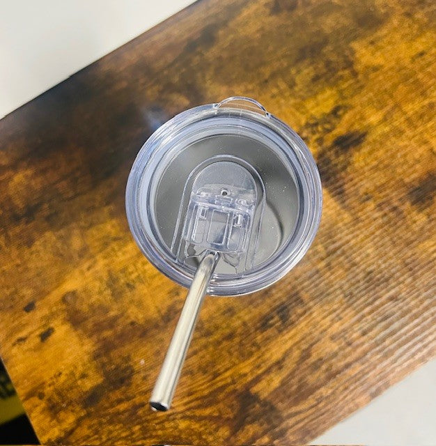 16oz Coffee Tumbler with Metal Straw