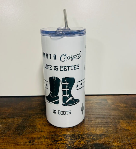 16oz Coffee Tumbler with Metal Straw