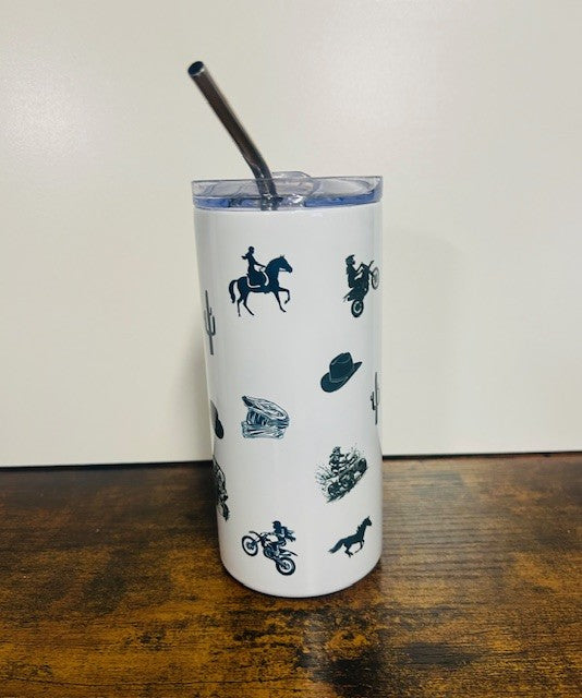 16oz Coffee Tumbler with Metal Straw