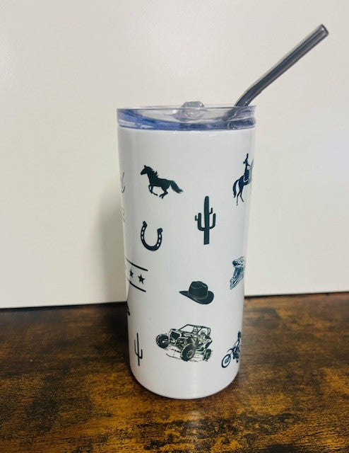 16oz Coffee Tumbler with Metal Straw
