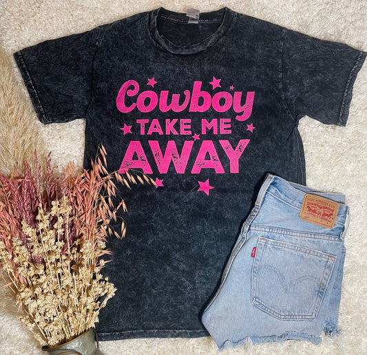 Cowboy Take Me Away Vintage Wash Graphic Tee