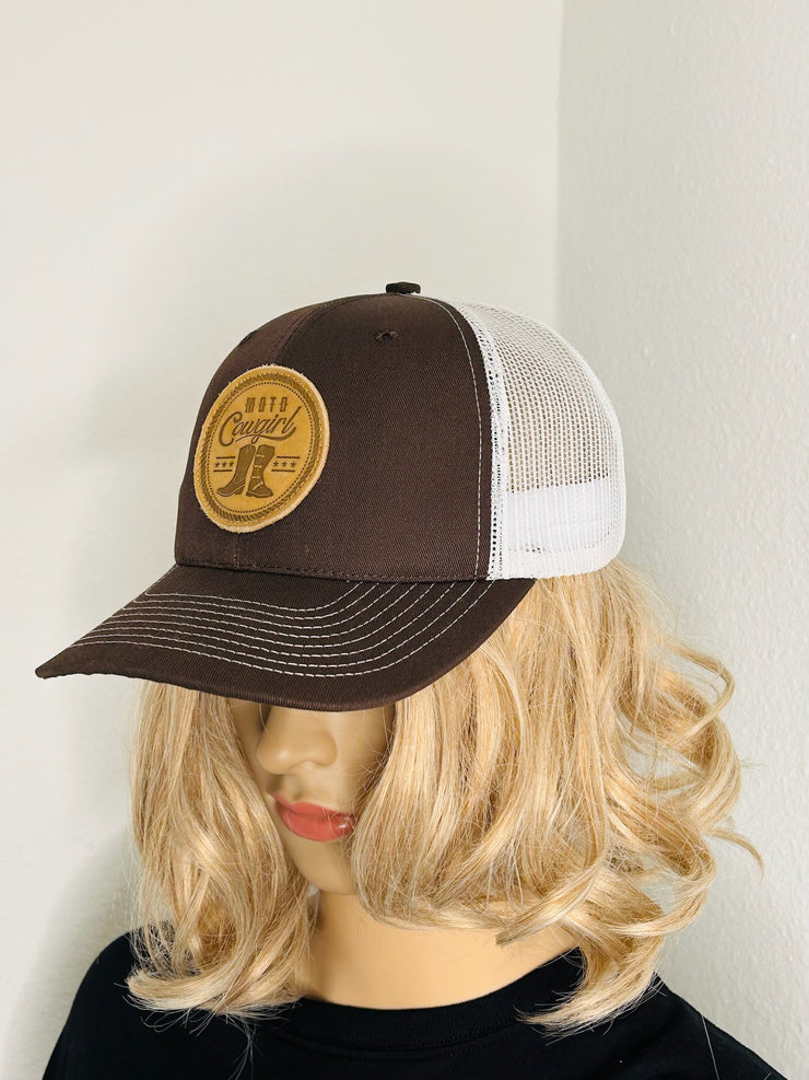 Trucker Hat With Leather Patch – Moto Cowgirl
